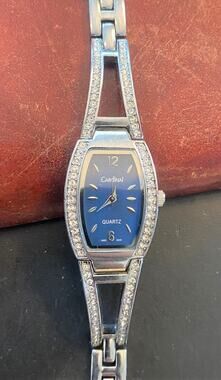 Women's Cardinal Watch, Silver Tone with Crystal Accents, Blue Face, New